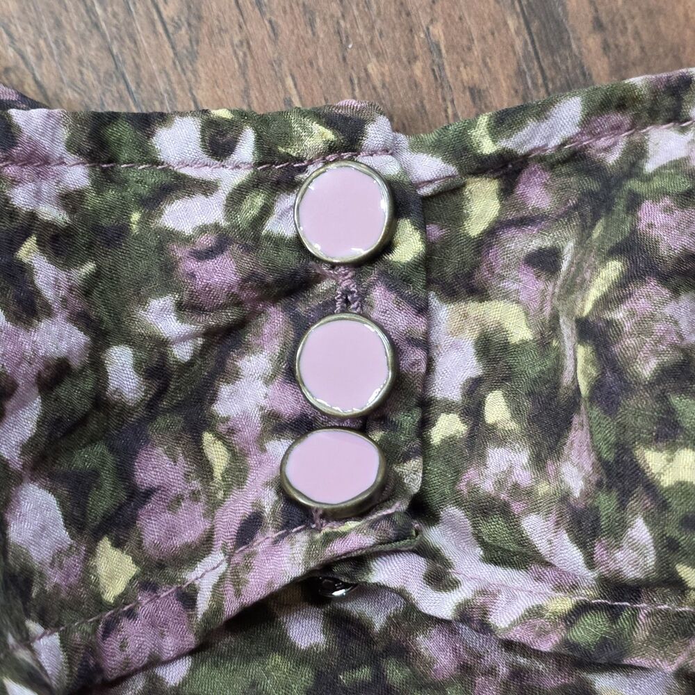 J.Crew Women 4 100% Silk Floral Tiered Sleeveless Blouse Purple Lined Romantic - Picture 10 of 10
